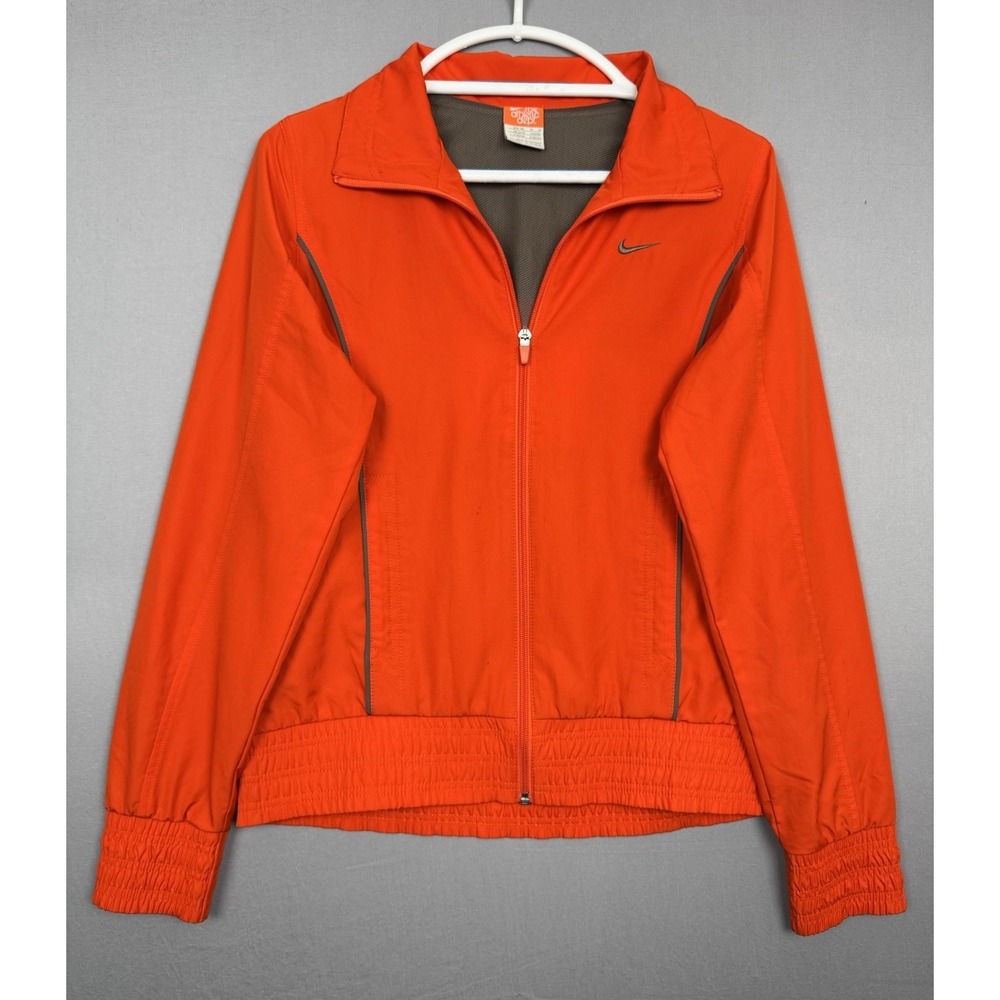 Vintage Nike Retro Orange Track Jacket Womens Medium M Neon Oldschool Swoosh Y2K